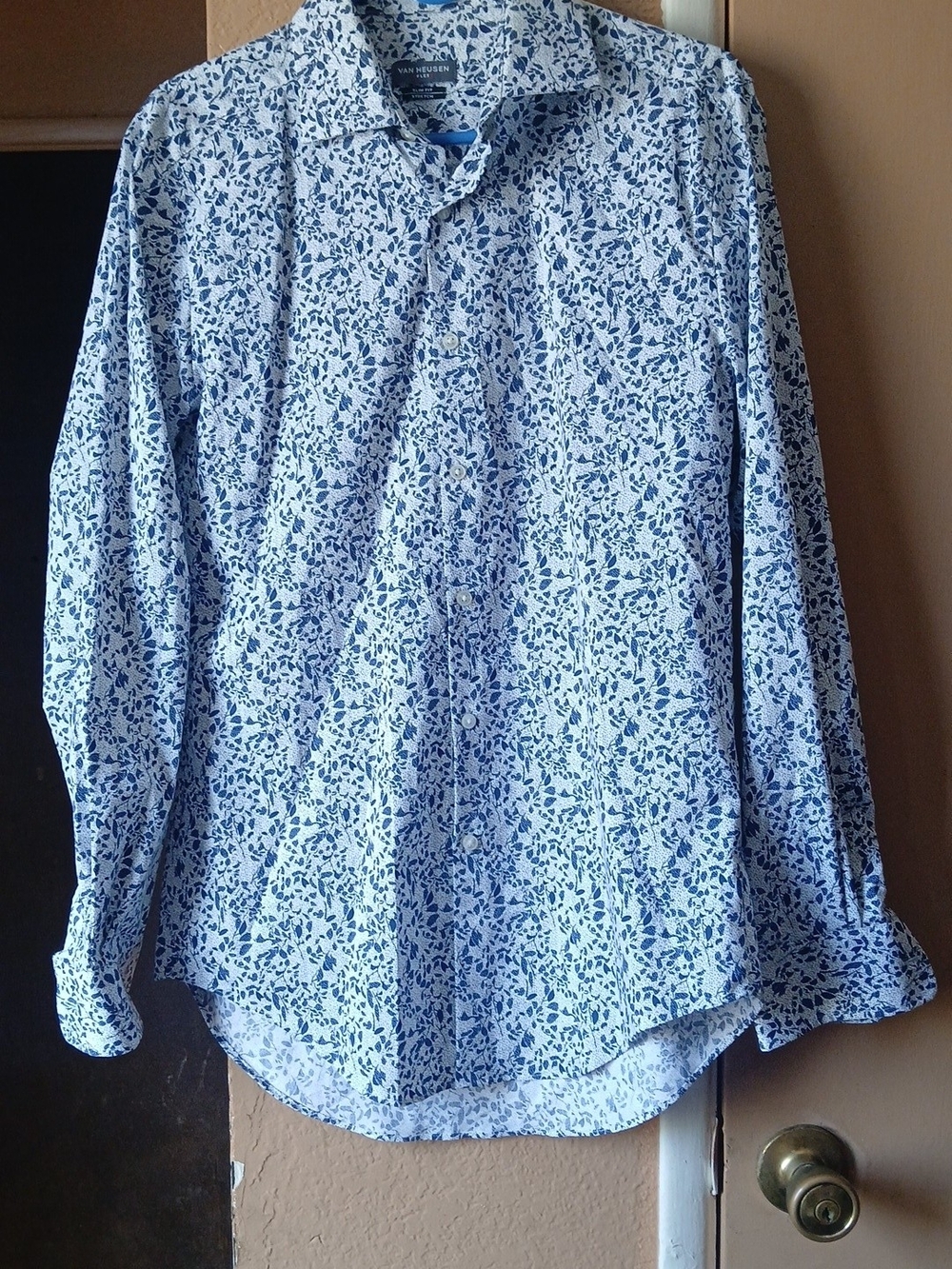Van Heusen White Shirt with Blue Floral Print